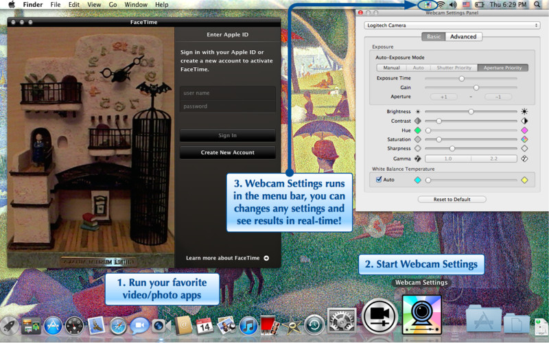 change webcame brightness for skype on mac